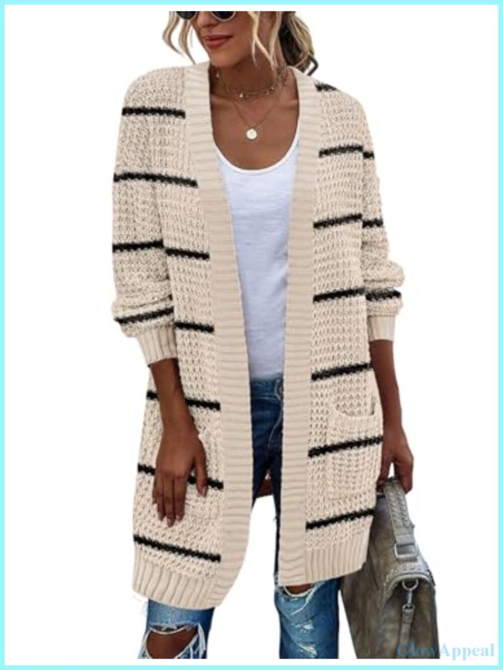 Oversized Chunky Knit Cardigan Long Batwing Sleeve Open Front Sweater with